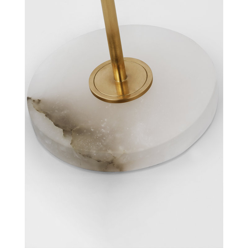 Caspian Buffet Table Lamp, Antique-Burnished Brass/Alabaster