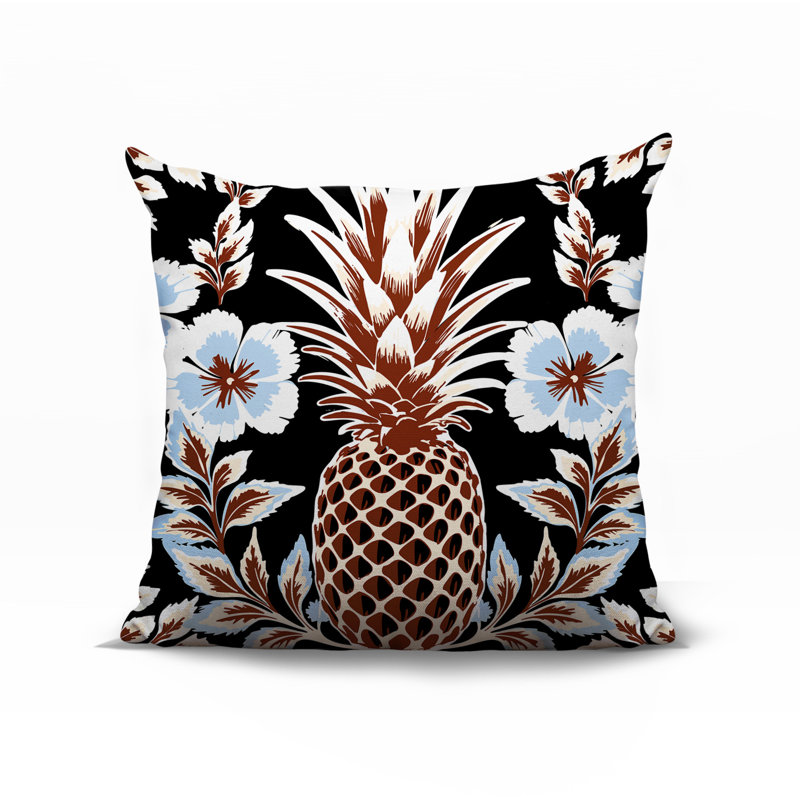Coussin Kaimana, Carré 19 po, Noir