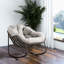 Fauteuil à bascule fait à la main pour le porche, salon - beige avec fonction