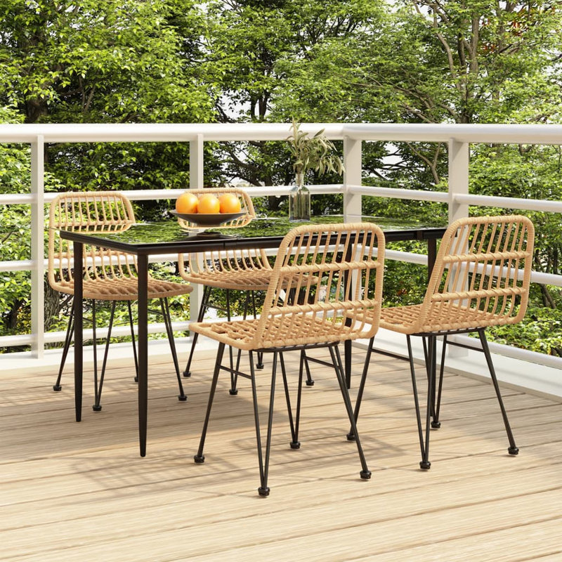 Ensemble repas d'extérieur Andromache, Brun, L 55,1 po x l 27,6 po x H 29,1 po, 4