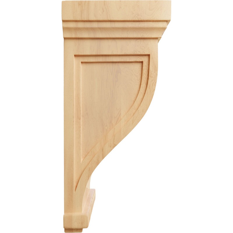 Corbeau traditionnel encastré Mission, H 14 po x l 6,5 po x P 6,5 po, Chêne rouge