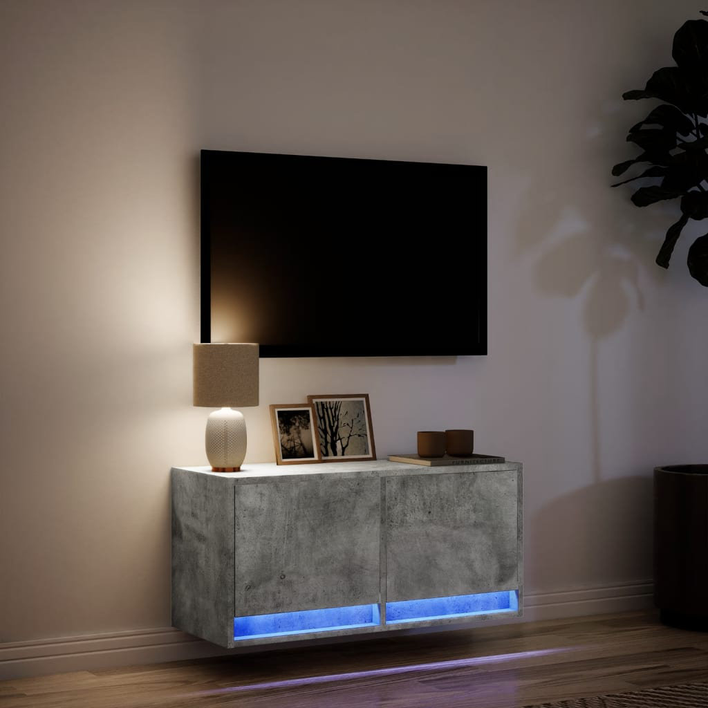Vidaxl TV Wall Cabinet with LED Lighting 31 x 38cm