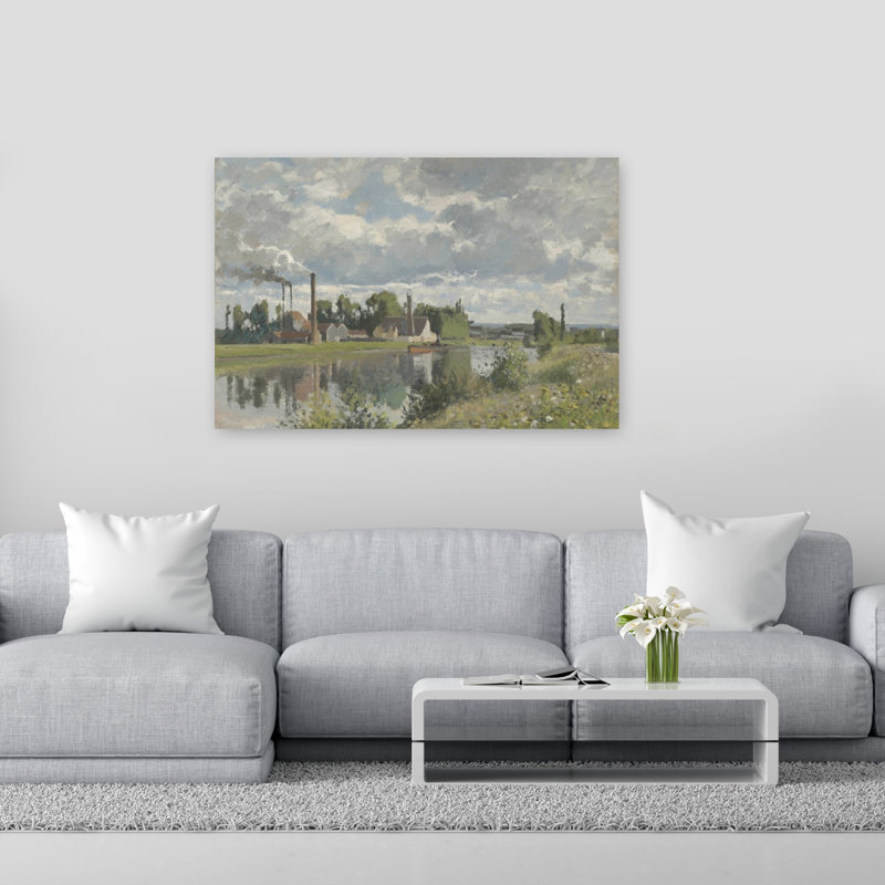 The River Oise Near Pontoise, 1873 Abstract Contemporary Architecture Wall Art Print - Print, 101.6cm H x 152.4cm W