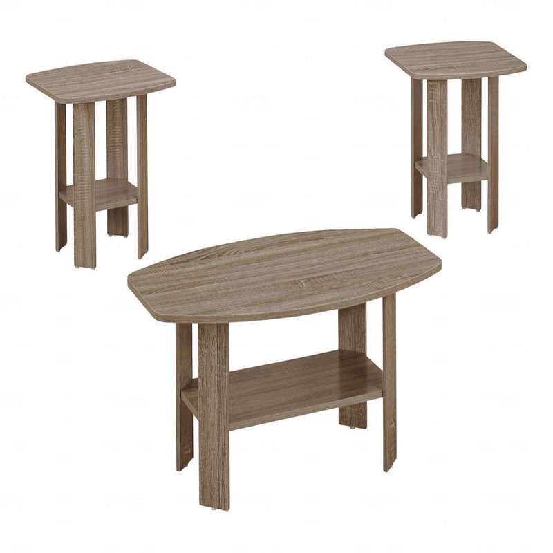 Ensemble de table, ensemble 3 pièces, café, bout, côté, accent, stratifié, transitionnel, Marron clair