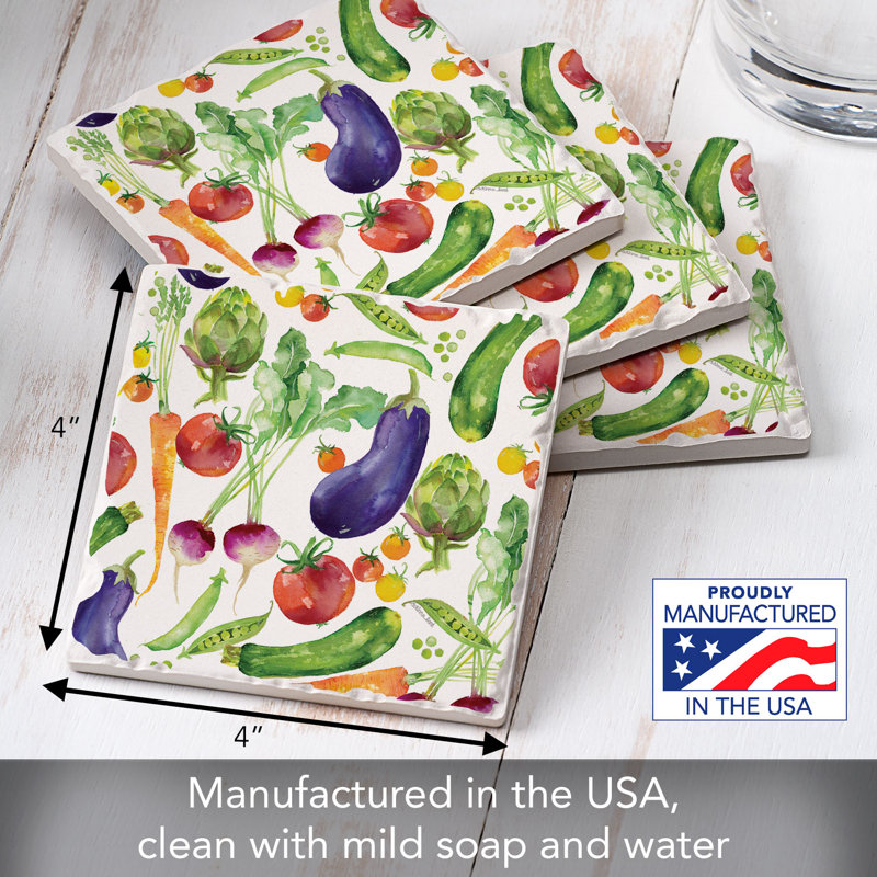 Ensemble de 4 sous-verres Eat Veggies