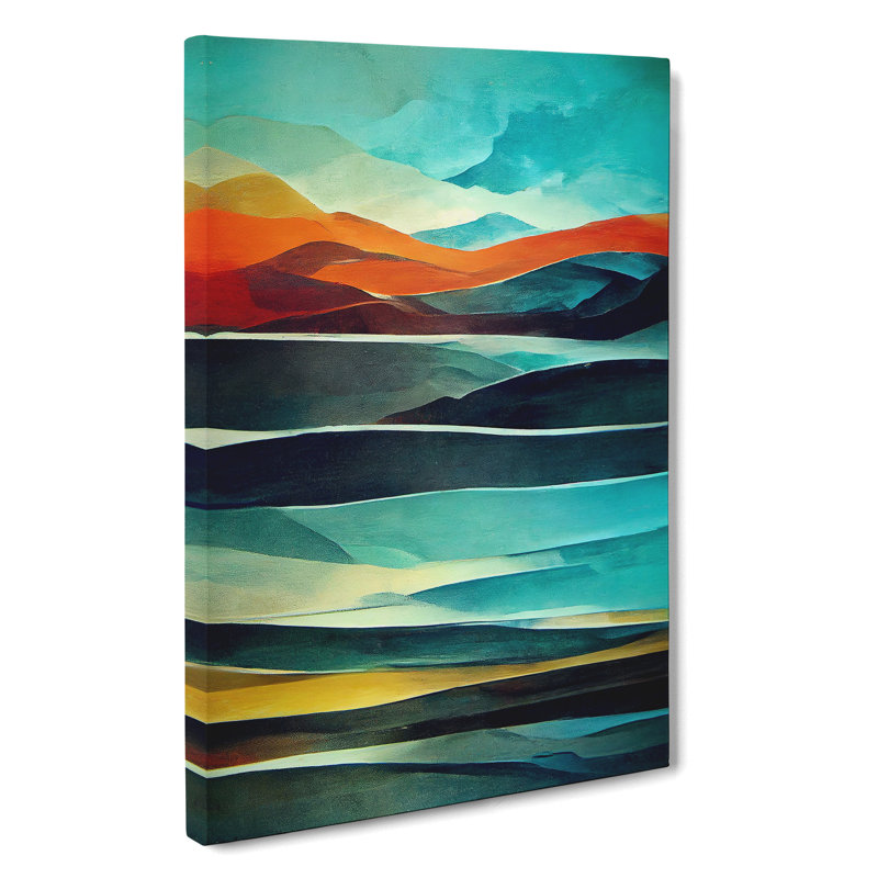 Mountain Landscape In Abstract No.4 - Wrapped Canvas, 50cm H x 35cm W x 3cm D