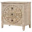 Kenzie Distressed White 3-Drawer Wood Mandala Cabinet