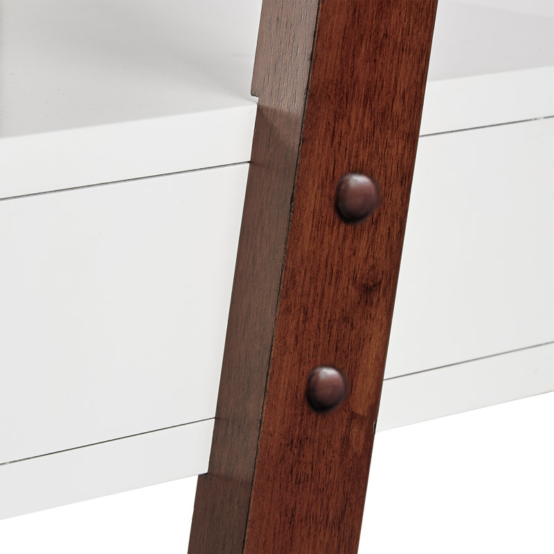 Coby 73.56"H X 38"W Leaning/Ladder Desk, White/Espresso