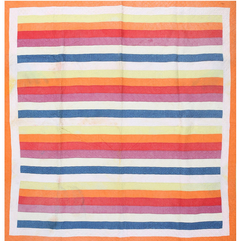 Antique American Usa Allover Geometric Wool Hand Knotted Pile Multicolor Jewel Tones 1920s Rug