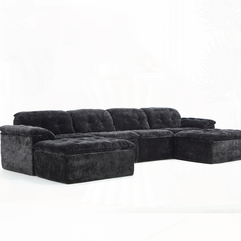 Canapé Boneless, 6, Noir