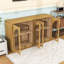 Buffet 4 portes en verre arqué avec tablettes réglables et gestion des câbles-314265397