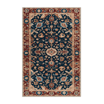 Tapis brun Tabriz lavable à la machine