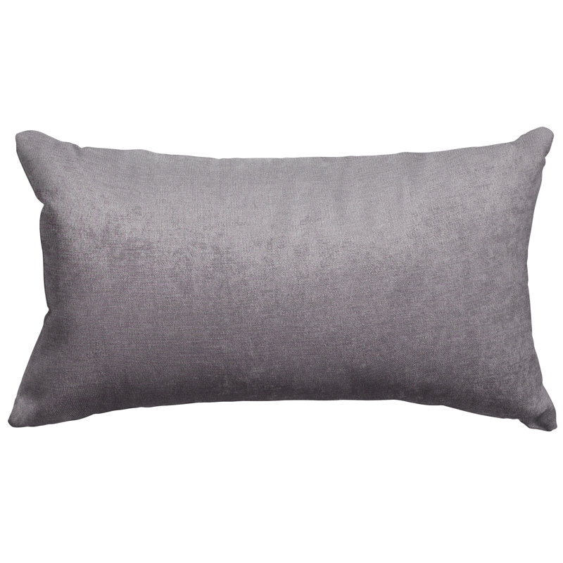 Gray Rectangular Indoor Plush Throw Pillow