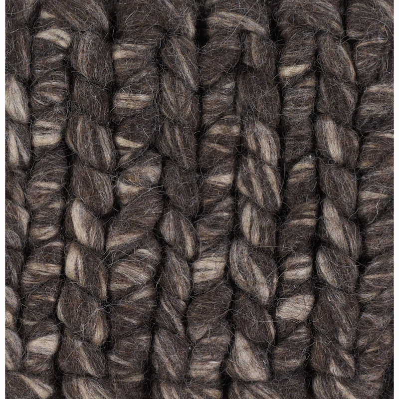 Valencia Wool Area Rug in Dark Brown, 9' x 13'