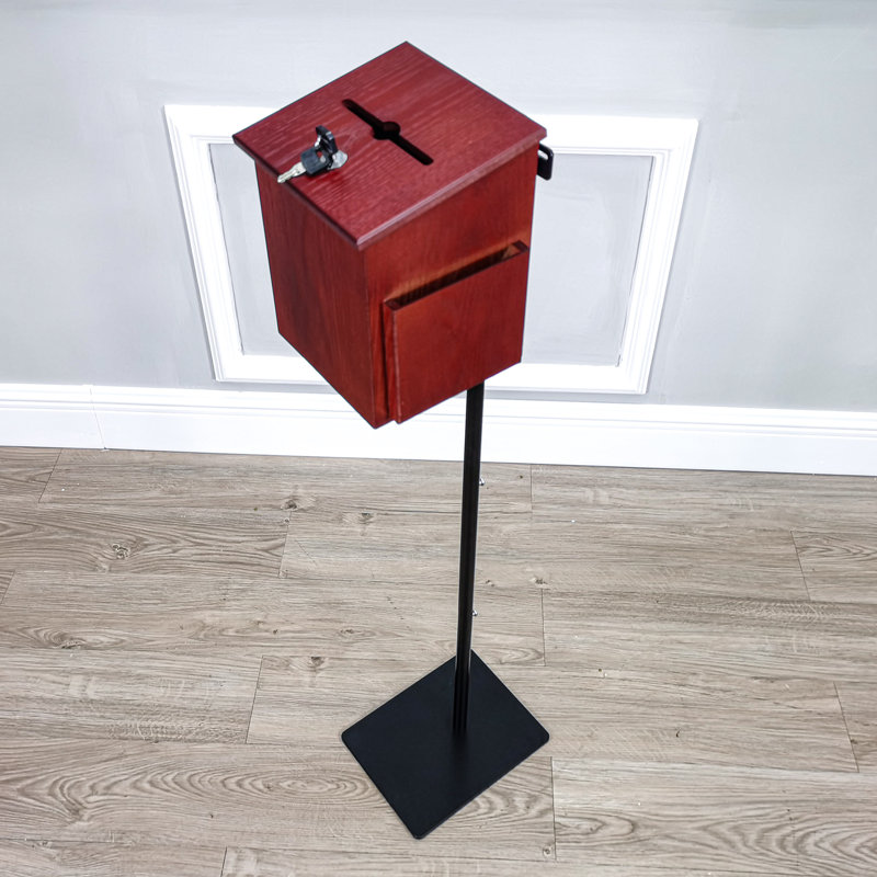 FixtureDisplays®MDF Donation Box Floor Stand Lobby Foyer Tithes & Offering Suggestion Collection Ballot Box 11065+1040S