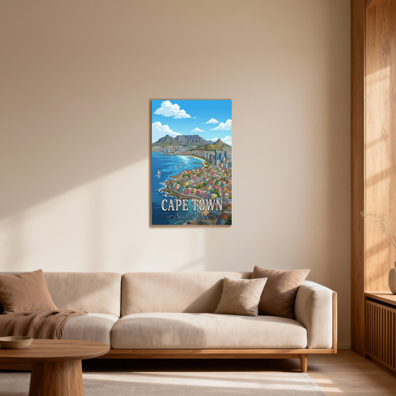 Paysages pittoresques et urbains avec vue sur la montagne et l'océan, H 18 po x l 12 po