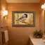 Cadre mural vintage orné d'une mésange perchée – Cadre doré décoratif pour œuvres d'art.-2146686321