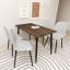 Salle à manger élégante avec 4 sièges moelleux et pieds en métal noir, polyvalente pour différents espaces, minimaliste moderne facile à nettoyer, salle à manger de cuisine, chaises confortables en velours doux, convient pour 6 personnes, petite