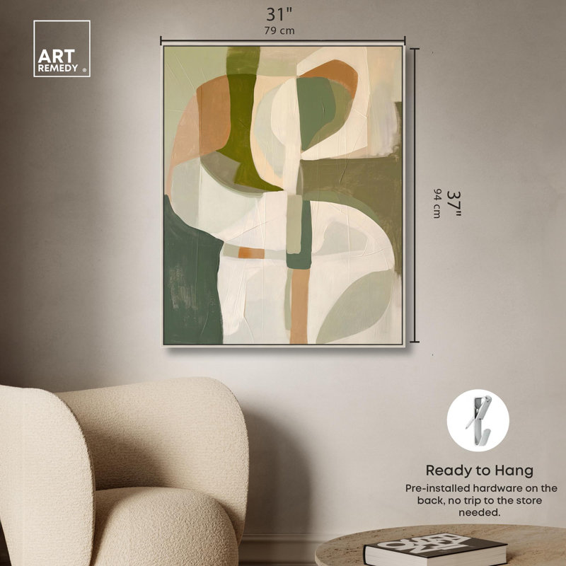 Toile «Hazy Shape» par Art Remedy, H 37 po x l 31 po, Encadrement argenté