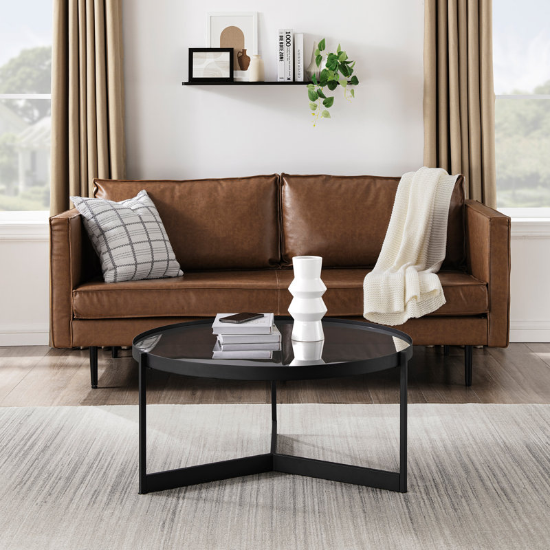 Three Leg Coffee Table, Black/Smoked Glass