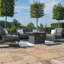 Hafza 2 Seat Aluminium Sofa Set - with Square Fire Pit Table - White-111830536-111830537