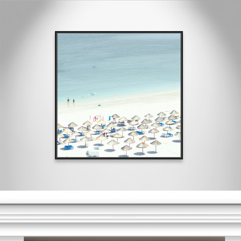 «Sesimbra I» par Ingrid Beddoes - impression, H 37,5 po x l 37,5 po x P 2 po, Toile avec cadre noir