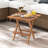 Highland Dunes 1 Pc Patio Folding Side Table Teak Wood Square Slatted Tabletop Portable Picnic