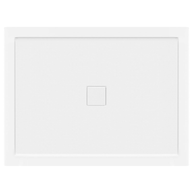 Glossy White Rectangular Shower Base with Right Drain