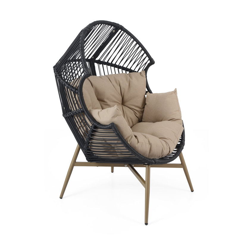 Fauteuil ovale en osier pour terrasse Leandra