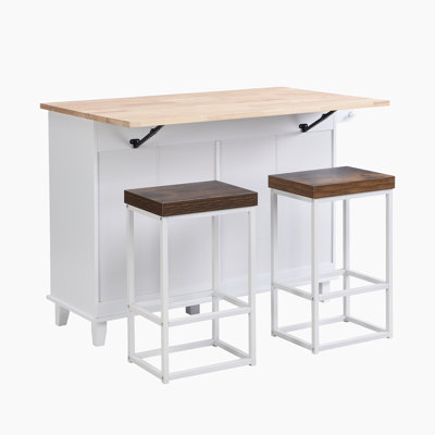 Micahel Solid Wood Top Four Leg Dining Set