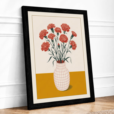 Potted Carnations Botanical - Framed Print
