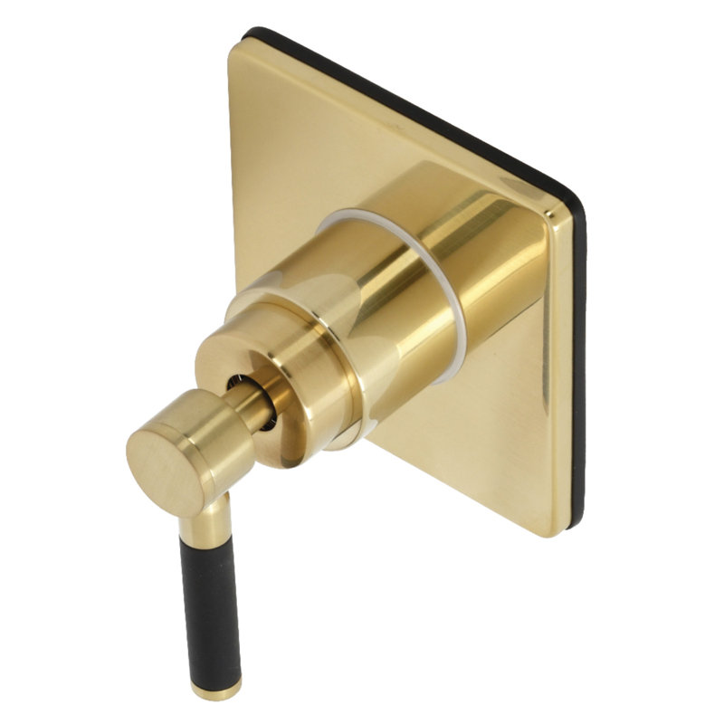 Kingston Brass Kaiser Single-Handle Wall Mount Three-Way Diverter Valve with Trim Kit, Brushed Brass