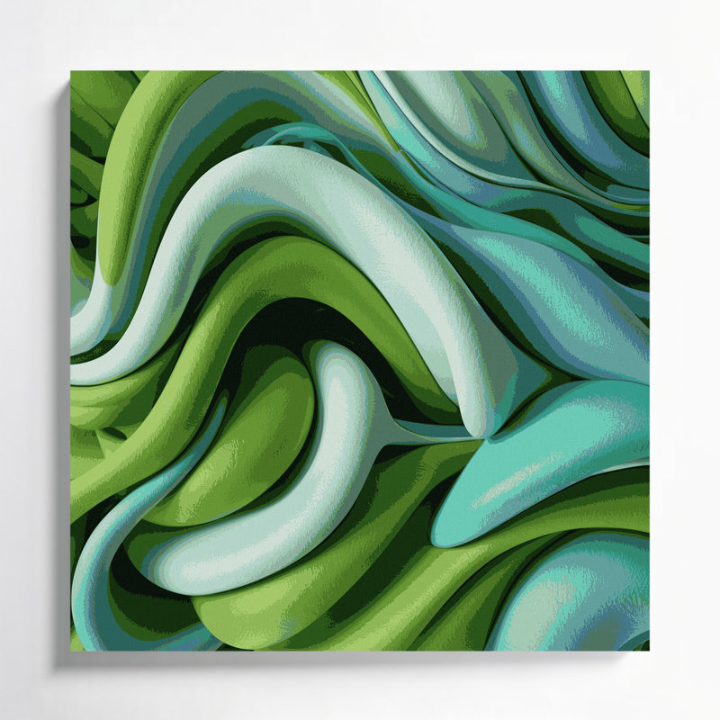 Art mural sur toile Biomorphic Abstraction 48, H 32 po x l 32 po