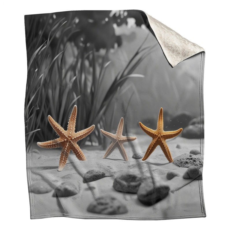 Starfish On Beach Blankets, 50in W x 60in H