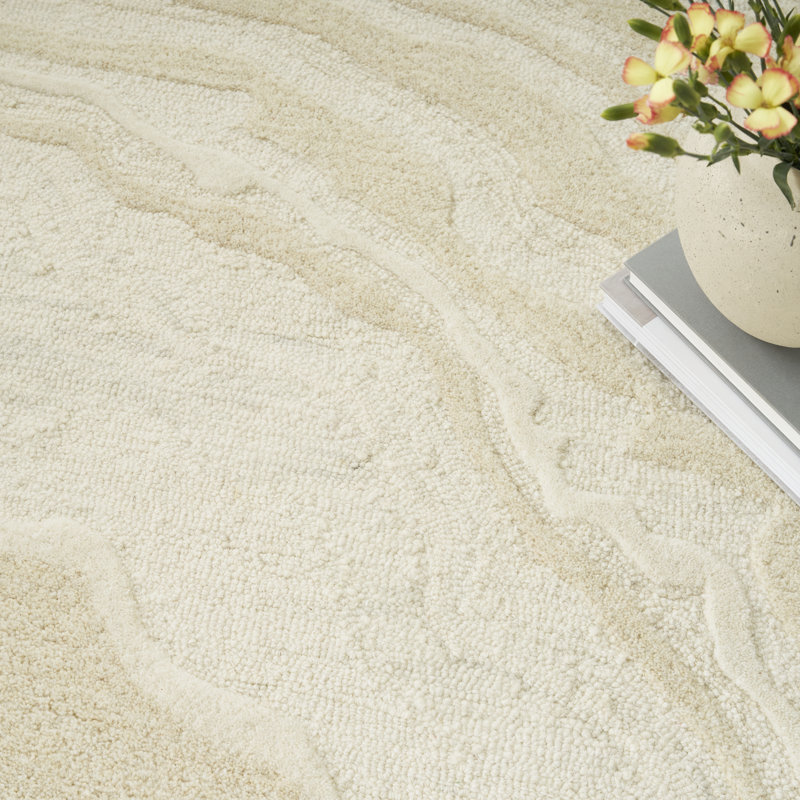 Cahide Abstract Handmade Area Rug, Rectangle 160 x 221cm