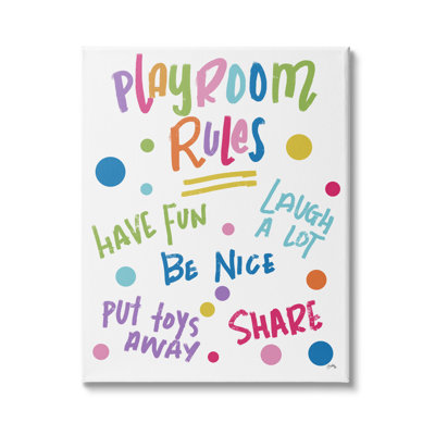 " List Of Playroom Rules Playful Polka Dot Pattern " by Elizabeth Medley