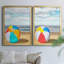 Beach Ball I - ensemble de 2 reproductions d'art sur toile encadrées-424255136-424255137
