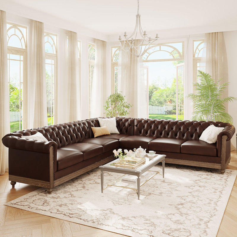 Canapé modulaire Mirod Comfy, Polyuréthane brun foncé
