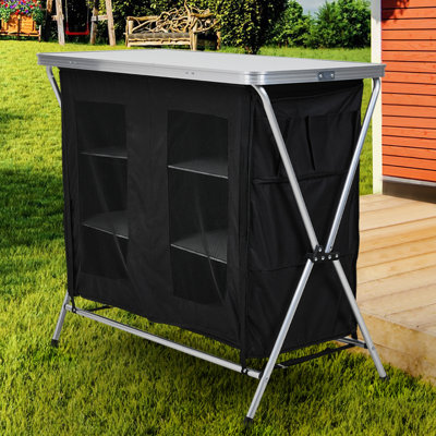 Rectangular Metal Outdoor Picnic Table - 100 cm W 50 cm D