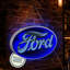 Enseigne néon pour voiture, Ford Cave et miroir