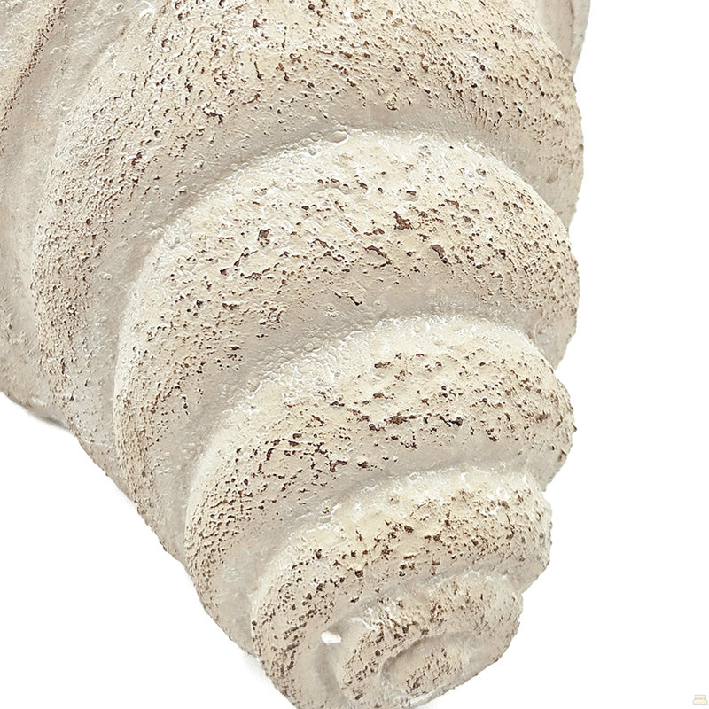 Pot à fleurs 11,5x7x7 "sable et ciment Nautilus avec finition texturée beige