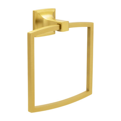 Studio Collection Towel Ring - 7-3/8" x 6-1/2 " Brushed Golden Brass - Transitional Bathroom Accessory