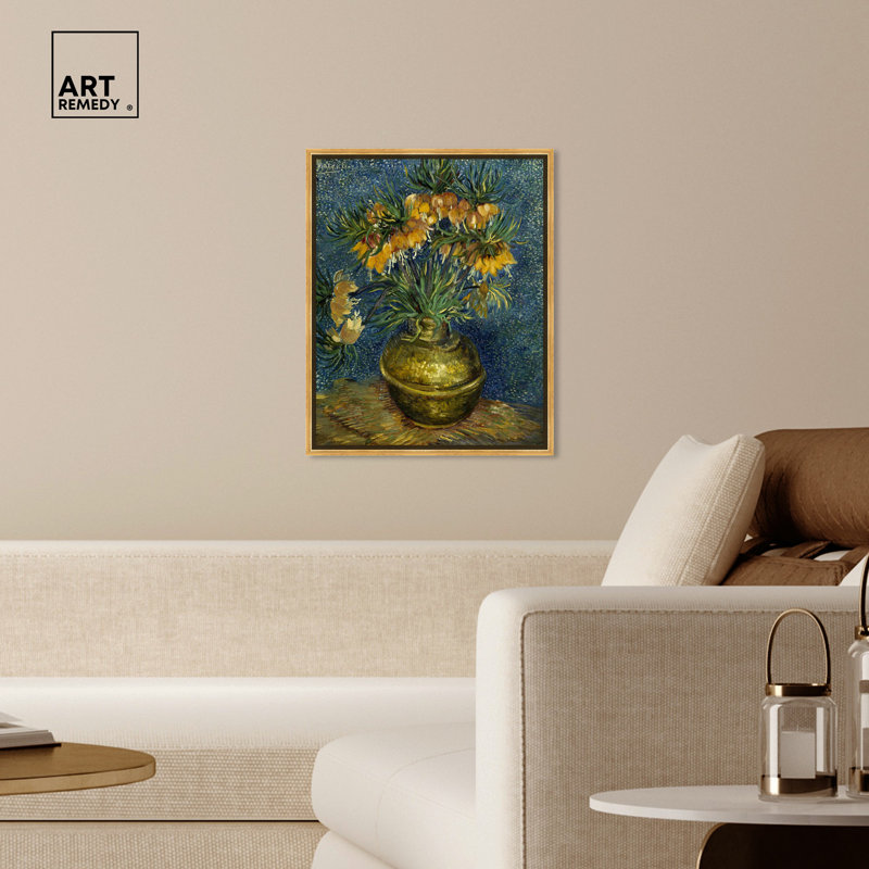 Vincent Van Gogh Imperial Fritillaries Fields  Wall Art by Art Remedy, 31" H x 25" W, Gold Framed
