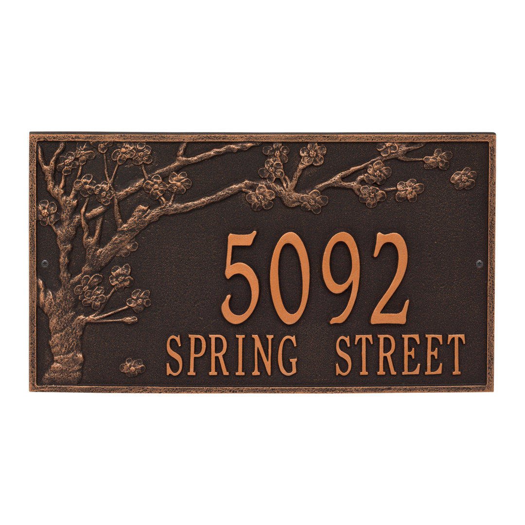Personalized Spring Blossom Estate 2-Line Wall Address Plaque Whitehall Products Plaque 