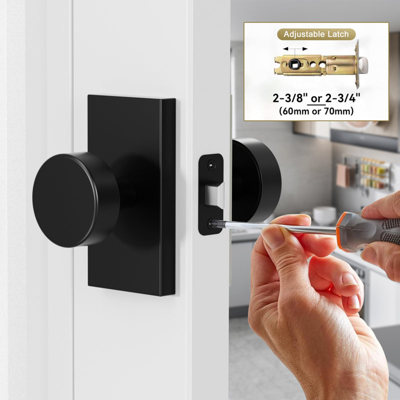 Boutons de porte en métal Coolnews Modern Grace Series, Noir mat