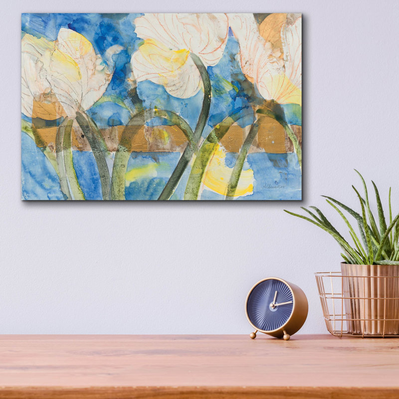 «Contemporary Tulips» par Albena Hristova, art mural en verre acrylique, H 12 po x l 16 po x P 0,13 po
