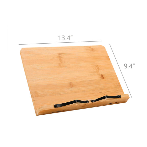 Primitive Wooden Adjustable Cookbook Stand - White Wash