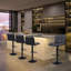 Ensemble de 2 tabourets de bar, tabourets de bar pivotants à hauteur de comptoir avec dossier, chaises de bar réglables en cuir respirant noir complet