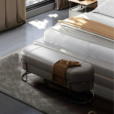 Carennac Leather Match Upholstered Bench