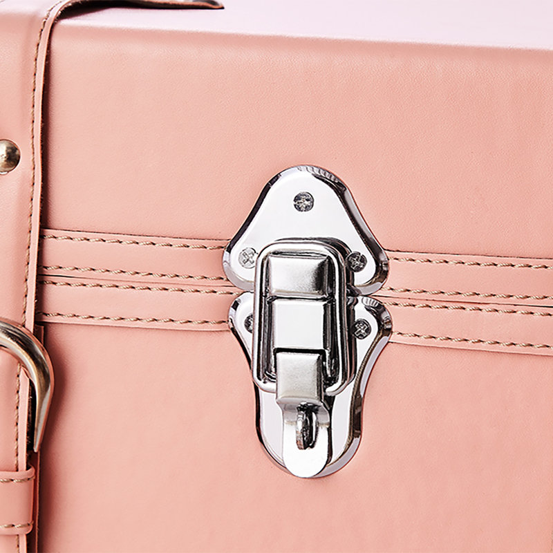 Texture Brand Designer Trunk with Wheels - Faux Leather, Rose Quartz